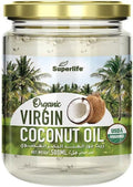 سوبر لايف زيت جوز الهند البكر العضوي | زيت طبيعي لصحة البشرة والشعر والجسم | زيت عضوي مضغوط على البارد | عضوي من وزارة الزراعة الأمريكية | بدون مواد حافظة مضافة | نباتي | 500 مل