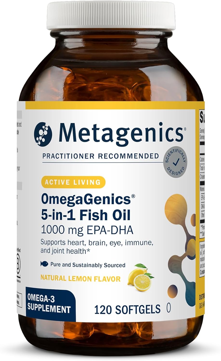 ميتاجينيكس زيت اوميجا جينيكس EPA-DHA 1000 - مكمل يومي لدعم صحة القلب والأوعية الدموية والعضلات الهيكلية والجهاز المناعي، 120 قطعة