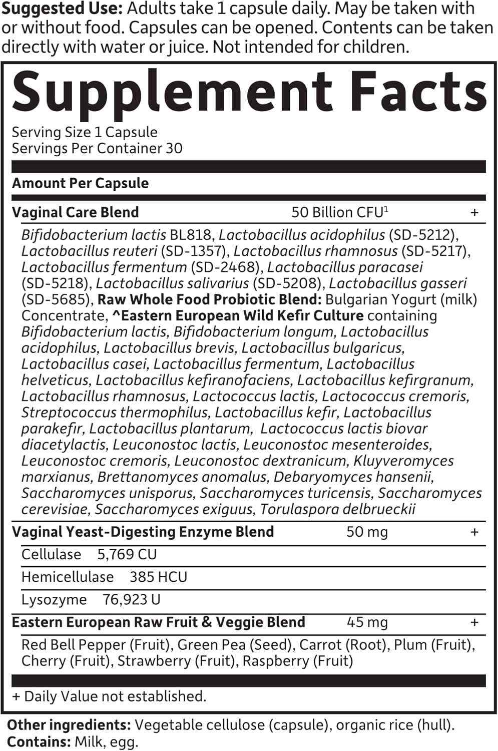 جاردن أوف لايف بروبيوتيك خام | بروبيوتيك خام مهبلي - 50 مليار وحدة مستعمرة - تؤخذ مرة واحدة يوميًا - معتمدة خالية من الغلوتين - لا تحتاج إلى تبريد - 30 كبسولة نباتية