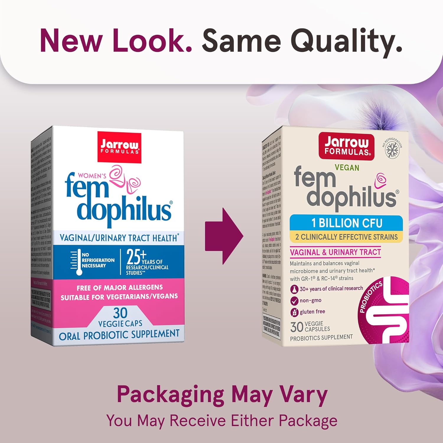 جارو فورميولاز بروبيوتيك فيم-دوفيلوس 1 مليار CFU مع سلالتين فعالين سريريا، مكمل غذائي لدعم المسالك البولية، 30 كبسولة نباتية، تكفي 30 يوم